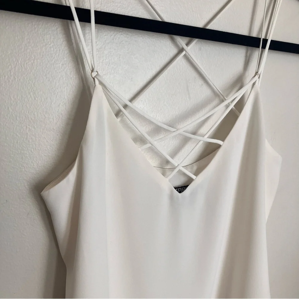 Express Cream Tank Top with Strappy Design - Picture 2 of 8